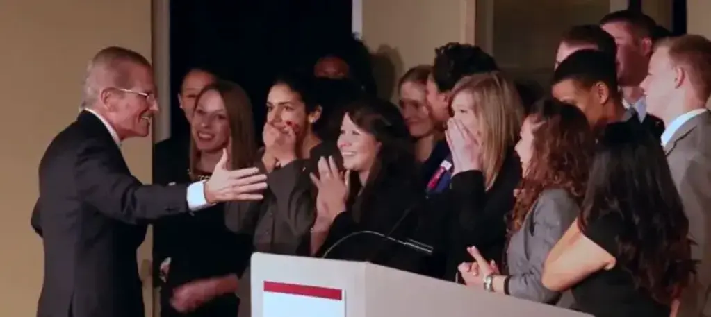 On the evening Temple University’s Fox School of Business honors Steven with the prestigious Musser Award, he surprises 20 sophomores by giving each a scholarship.